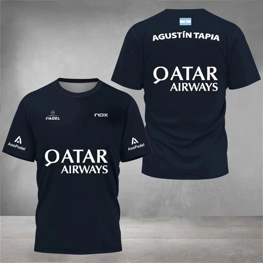 Camiseta de pádel negra Agustín Tapia